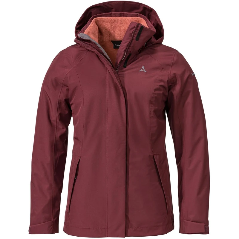 Schöffel Women's 3-in-1 Jacket Partinello L, Dark Burgundy