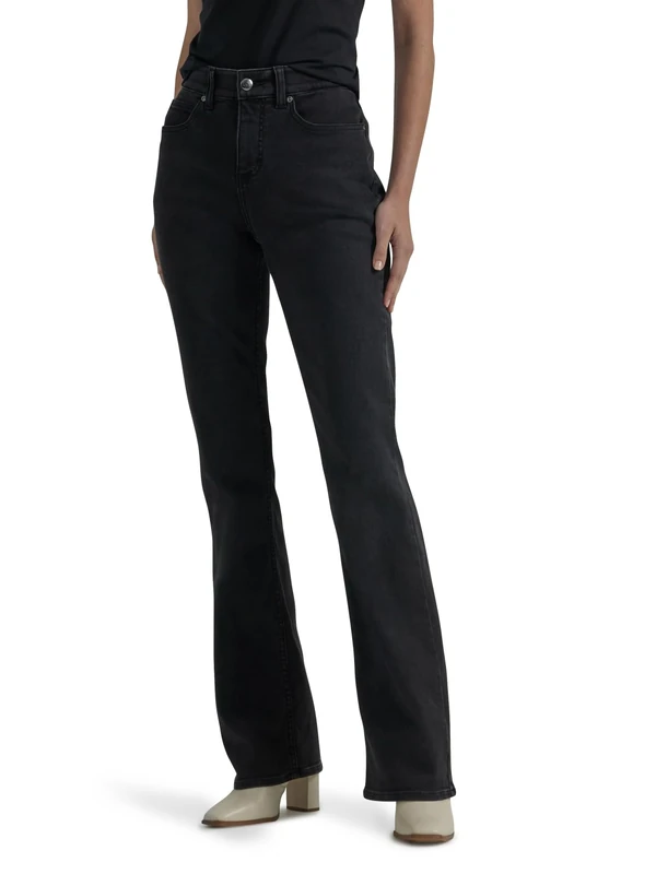 Lee Women's Petite Ultra Lux Comfort with Flex Motion Bootcut Jean, Midnight Bloom, 10 Short