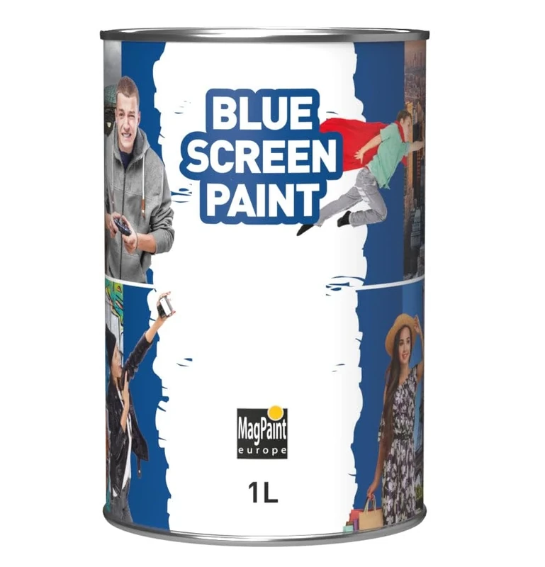 MagPaint - Bluescreen Paint - Premium Water Based Paint - Matt Finish - Create the Perfect Backdrop for Filmmaking - For Chroma Key Video Production - 10m² Coverage - 1L