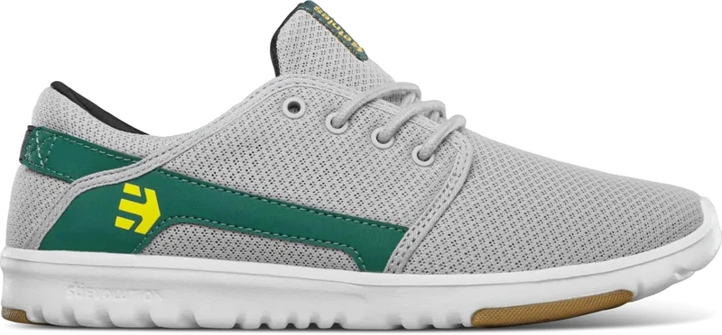 Etnies Scout – Ultra-Light Lifestyle, Reinforced Design, Cushioned Feel, Everyday Comfort, Vegan - Lightgrey/Yellow - 10