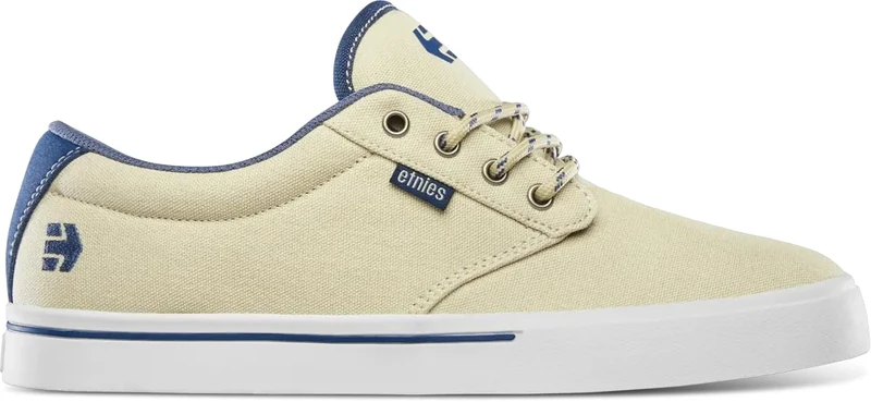 Etnies Jameson 2 Eco Sustainable Skate Style, Reinforced Cupsole, Cushioned Feel, Everyday Sneakers, Vegan - Tan/Blue/White - 14