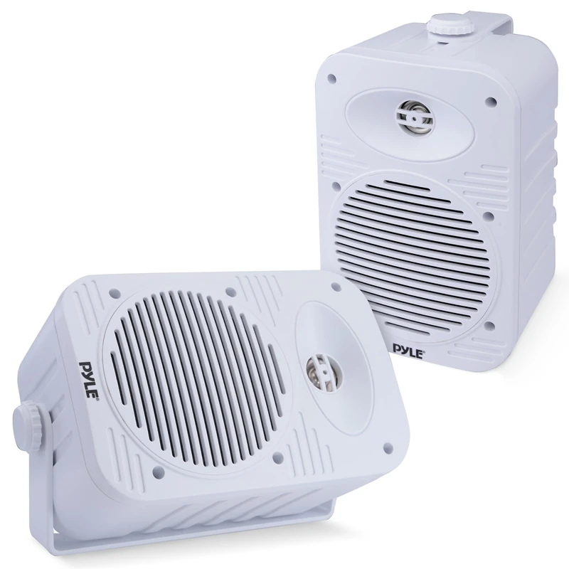 Pyle - Pair of Indoor/Outdoor Speakers, 500W, 5.25" Full Range Speaker System with 1/2" High Compliance Polymer Tweeter at Home, Boat, Marine, Deck, Patio, Poolside (White)
