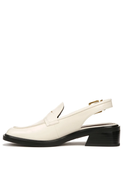 Franco Sarto Women's Giada Slingback Loafer Flat, Vanilla White Gloss, 7 UK