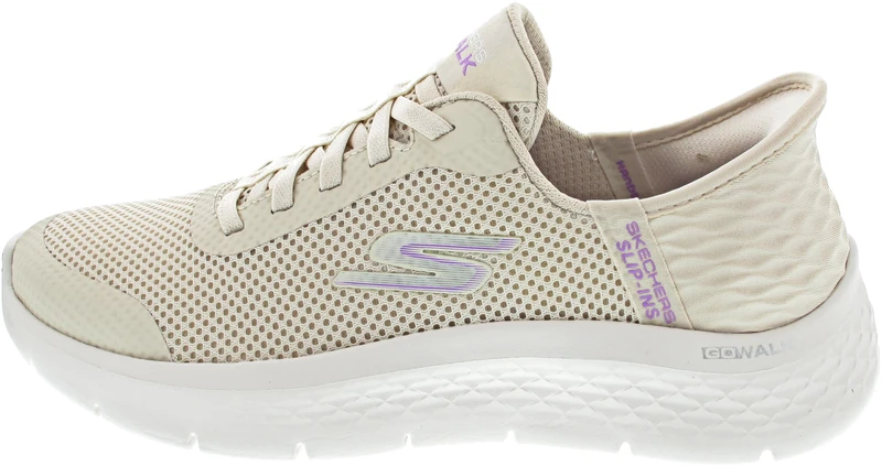 Skechers Women's Go Walk Flex Grand Entry Slip-On Sneakers, Off White Textile/Trim, 7.5 UK Wide