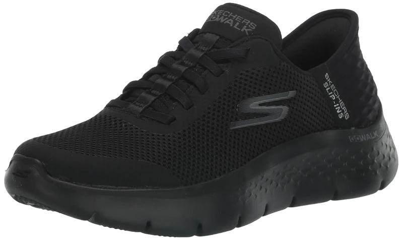 Skechers Women's Go Walk Flex Hands Free Slip-ins-Grand Entry Sneaker, Black, 4 UK Wide