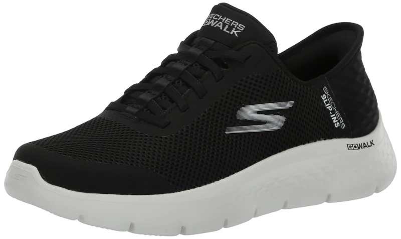 Skechers Women's Go Walk Flex Hands Free Slip-ins-Grand Entry Sneaker, Black/White, 6 UK Wide