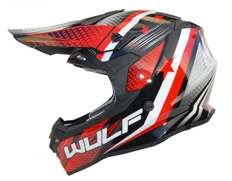 Wulfsport Iconic Helmet Adult Motocross MX Helmet - Red S (55-56cm)
