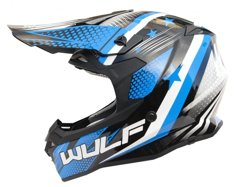Wulfsport Iconic Helmet Adult Motocross MX Helmet - Blue M (57-58cm)