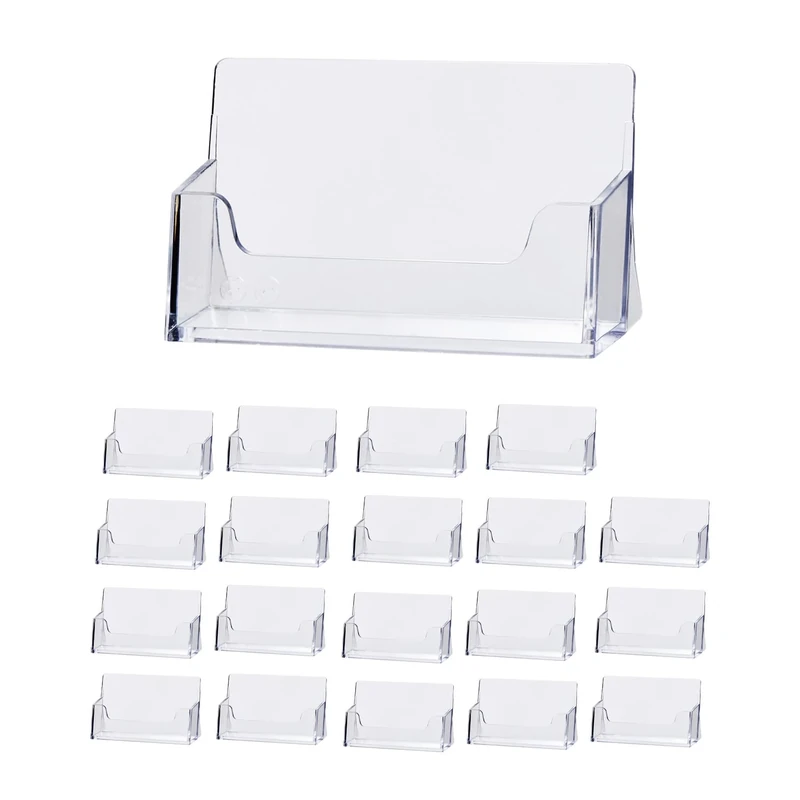 Helit The Helpdesk H2350902-20 Business Card Holder for 85 x 55 mm Format Pack of 20 Transparent