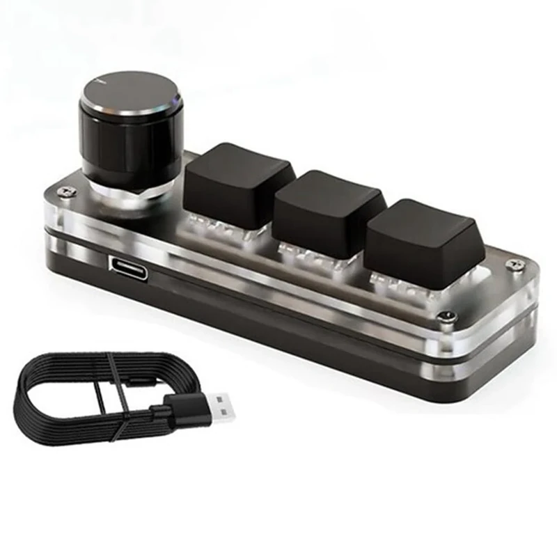 Qutsvosh 3-Key Macro Keyboard with Custom Knob for Photoshop