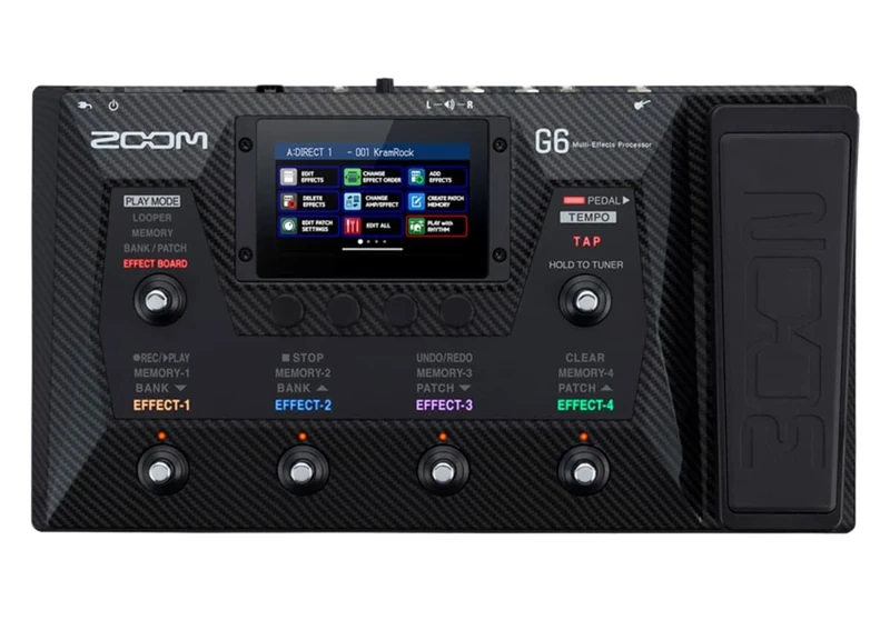 ZOOM G6 Guitar Multi-Effects Processor with Touchscreen, Amp Modelling & Looper, 6 Footswitches and Expression Pedal for Stage and Studio, UK-Version