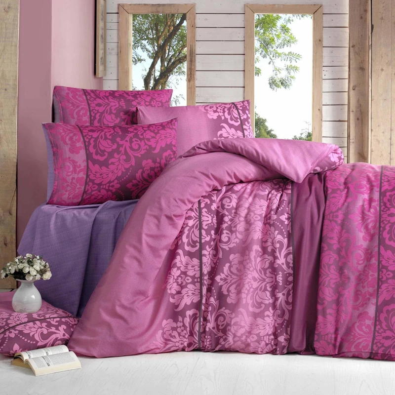 WELL HOME MOBILIARIO & DECORACIÓN Duvet Cover Set + 2 Pillowcases 240x220 Fuchsia Claret Red