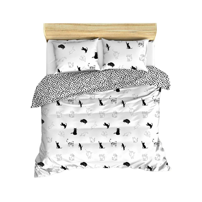 WELL HOME MOBILIARIO & DECORACIÓN Duvet Cover Set + 2 Pillowcases 240 x 220 cm Black and White - Image 1