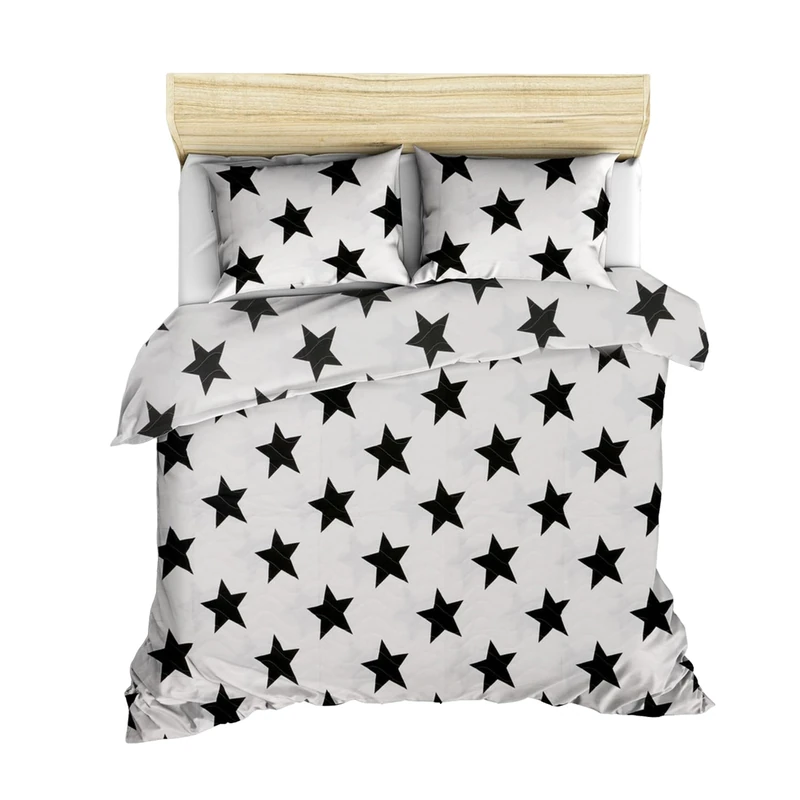 WELL HOME MOBILIARIO & DECORACIÓN Duvet Cover Set + 2 Pillowcases 240 x 220 cm Black and White