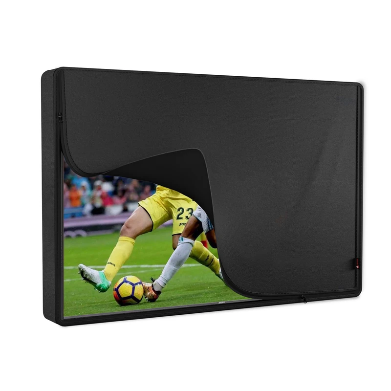 iBirdie Outdoor TV Cover 65 to 70 inch Waterproof, Cover Size 64''W x 40''H, Weatherproof, with Zipper for Outside Flat Screen 65 to 70 inch TV, Black, 600D Thick Fabric Protector