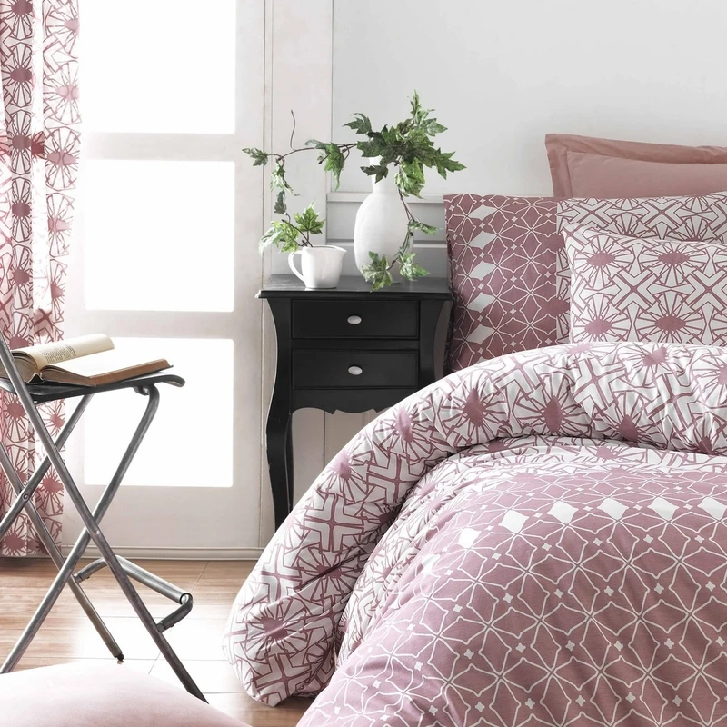 WELL HOME MOBILIARIO & DECORACIÓN Duvet Cover Set + 2 Pillowcases 240 x 220 Pink White