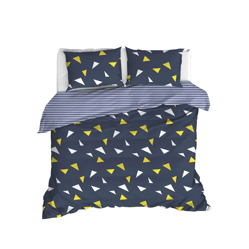 WELL HOME MOBILIARIO & DECORACIÓN Duvet Cover Set + 2 Pillowcases 240 x 220 Dark Blue Yellow White