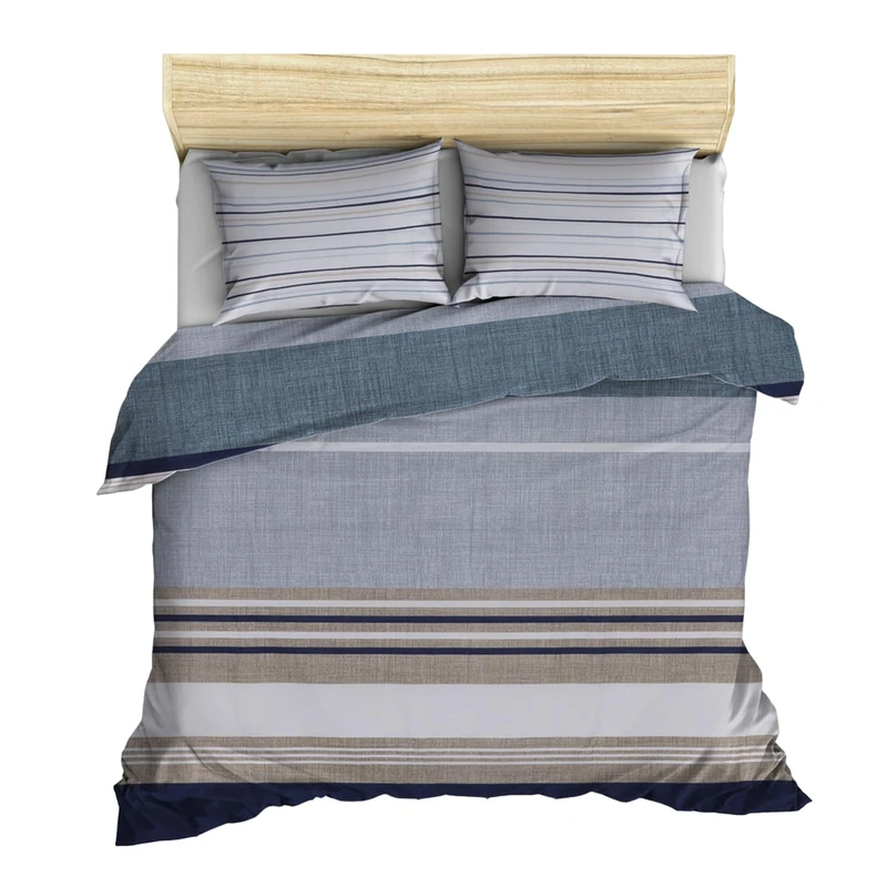 WELL HOME MOBILIARIO & DECORACIÓN Duvet Cover Set + 2 Pillowcases 240 x 220 cm Blue White Grey