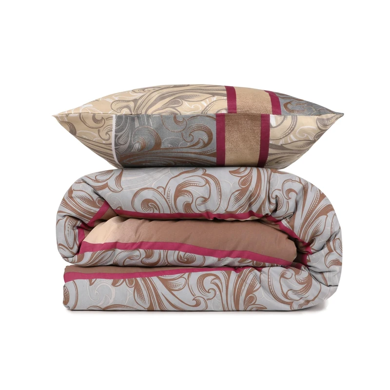 Duvet Cover Set + 2 Pillowcases 240 x 220 cm Cream Beige Grey Red Claret White