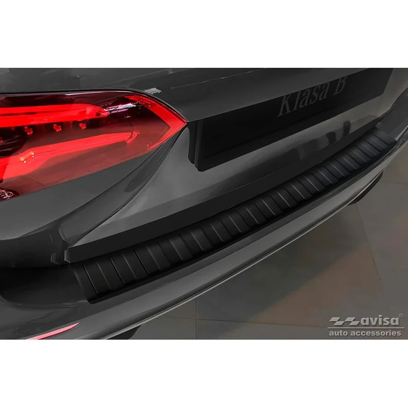 Avisa Matt Black Stainless Steel Rear bumper protector compatible with Mercedes B-Class III W247 / AMG 2018-