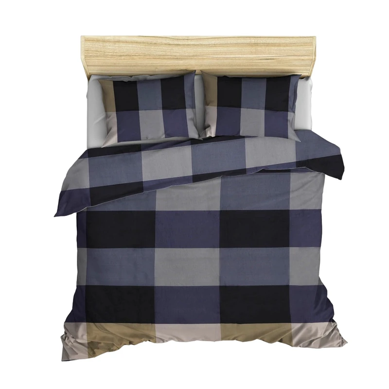 Duvet Cover Set + 2 Pillowcases 240x220 Grey White Black Purple Cream