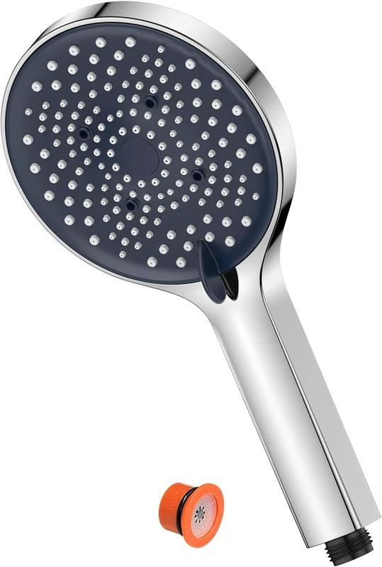 YEAUPE Shower Head High Pressure - 130mm Large Powerful Flow, 6 Modes, Pressure Boosting Handheld Showerhead for Low Water Pressure Electric Bathroom Shower,Chrome Finish