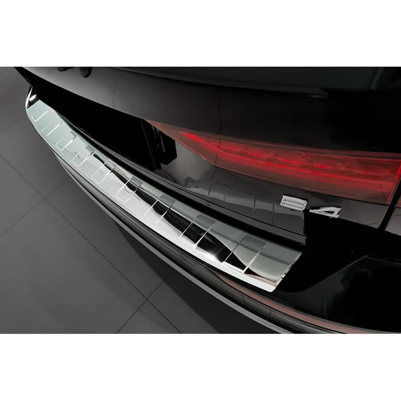 Avisa Chrome Stainless Steel Rear bumper protector compatible with Volvo V60 II / V60 II Cross Country 2018- & V60 II Plug- In Hybrid/R-Design 2019- 'Ribs'