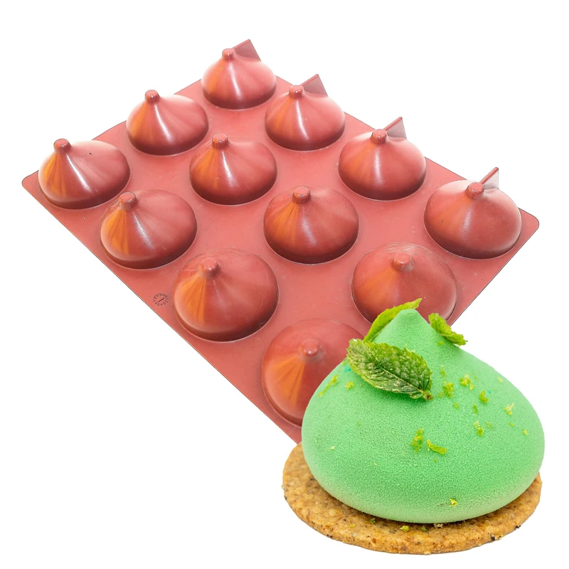 Maé Innovation Silicone Drop Mould 40 x 30 cm – 12 Drops Diameter 7.5 x 5 cm – Non-Stick – Made in France,Red