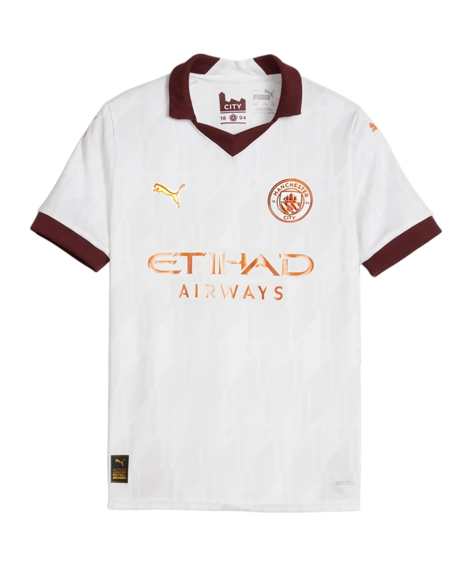 MANCHESTER CITY Kids Away Shirt 2023/24 Season - White - Size: 5/6 Years - Image 1