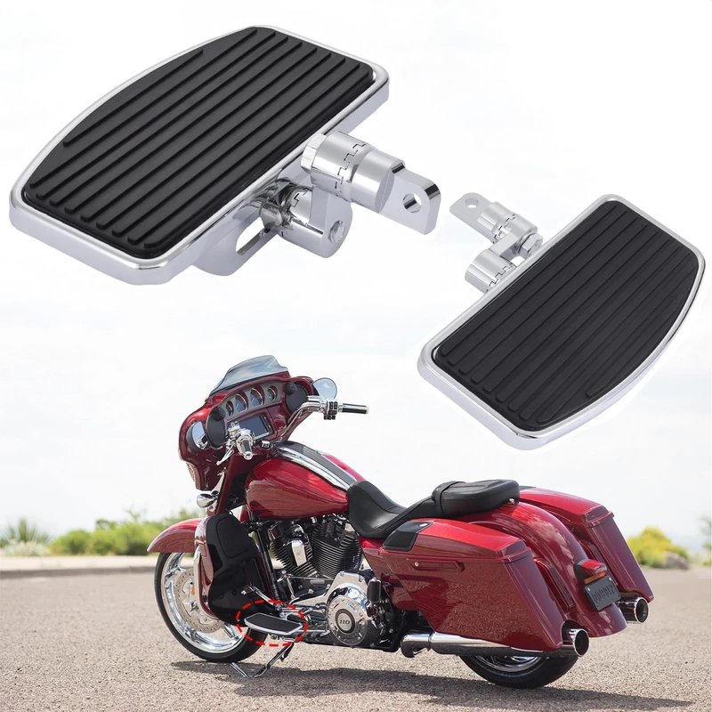 BRZOXIN Adjustable Front Passenger Floorboard For Harley Sportster 883 1200 Dyna Fat Bob (Anti slip Pattern Footrests)