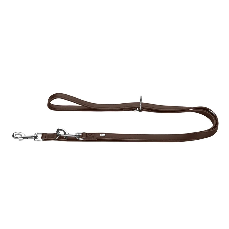 HUNTER Arizona UP Adjustable Lead, Colour: Brown, Robust Upper Leather with Soft Lining Leather, 3-Way Adjustable, Ideal for Everyday Use and Training, Handmade in Germany, Size: 13/200
