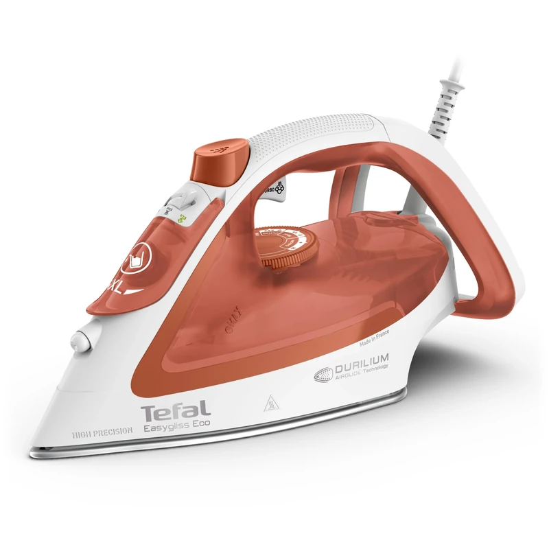 Tefal Easygliss ECO Steam Iron, 2800W, 260 g/min Steam Boost, 50 g/min Continuous Steam, 270ml Water Tank, Durilium Airglide Soleplate, Auto Off Anti Drip Anti Scale, FV5782