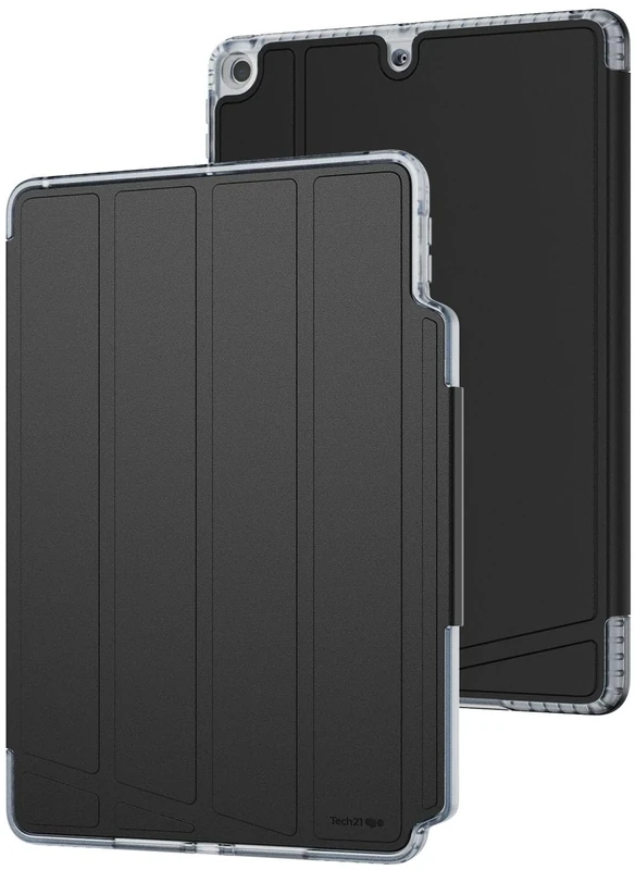 Tech21 EvoFolio case for iPad 7th/8th/9th Gen - Impact Protection, iPad case with Multi-Angle Viewing, Wake/Sleep Cover - Black