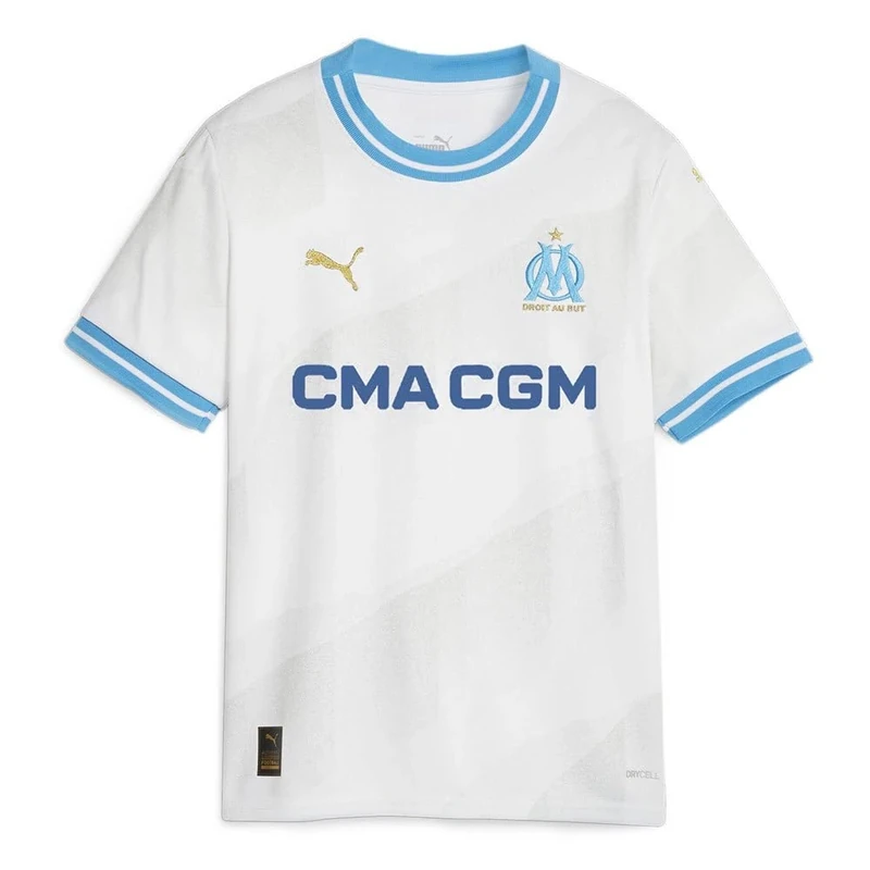 Olympique de Marseille Season 2023/2024 Official Home Jr Unisex Kids Puma T-Shirt 116