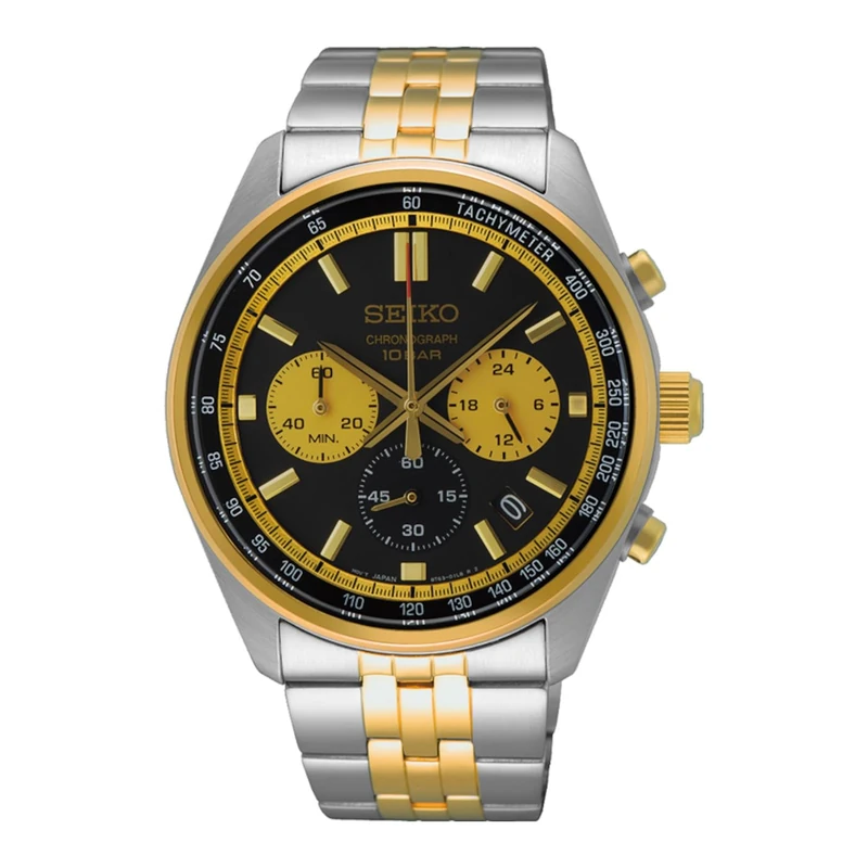 Seiko SSB430P1 Men's Gold Analogue Quartz Watch - Stainless Steel