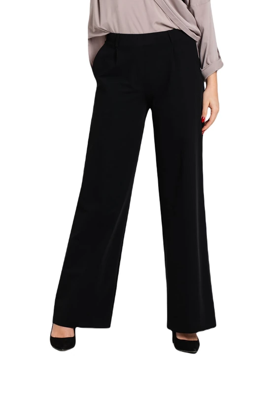 LOOK made with love Daisy Look Euro Jersey Wide Leg Trousers, Black, L, Black, L - Image 1