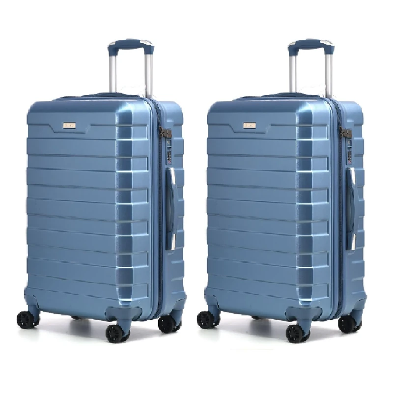 RMW Suitcase Large Medium Cabin Size | Hard Shell | Lightweight | 4 Dual Spinner Wheels | Trolley Luggage Suitcase | Hold Check in Luggage | TSA Combination Lock (Ice Blue, Cabin 20" X 2)