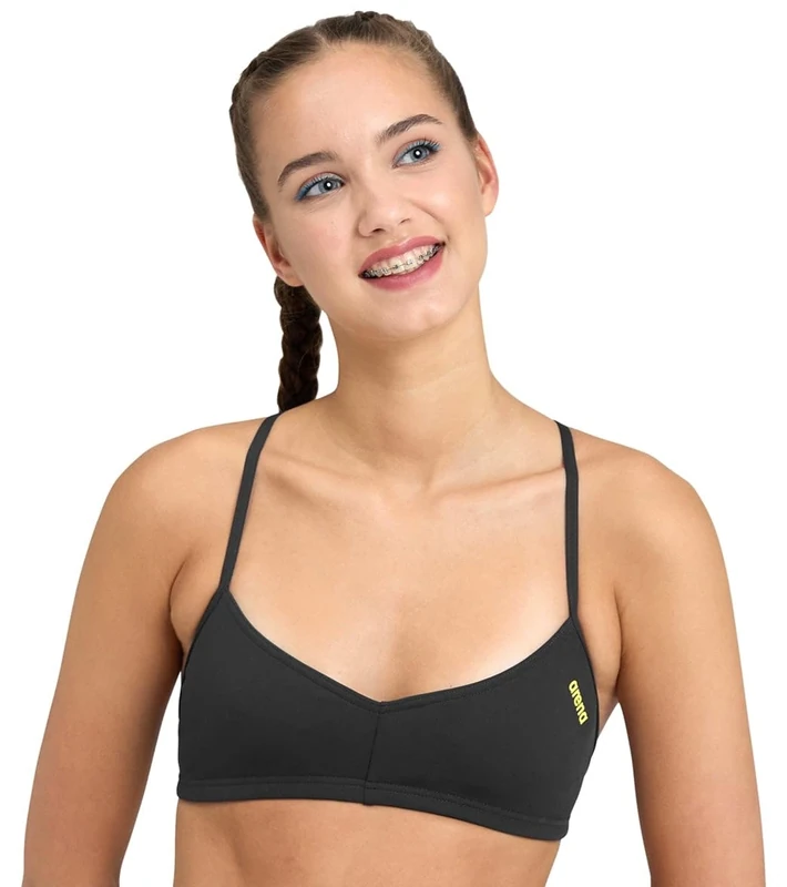 ARENA Women's Bandeau Live Bikini Set, Black-Yellow Star, XS