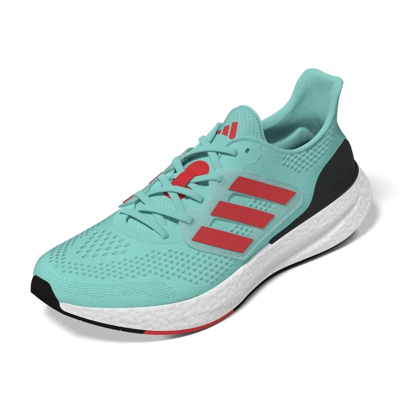 adidas Women's Pureboost 23 W Shoes-Low (Non Football), Flash Aqua Bright Red Crystal White, 10 UK