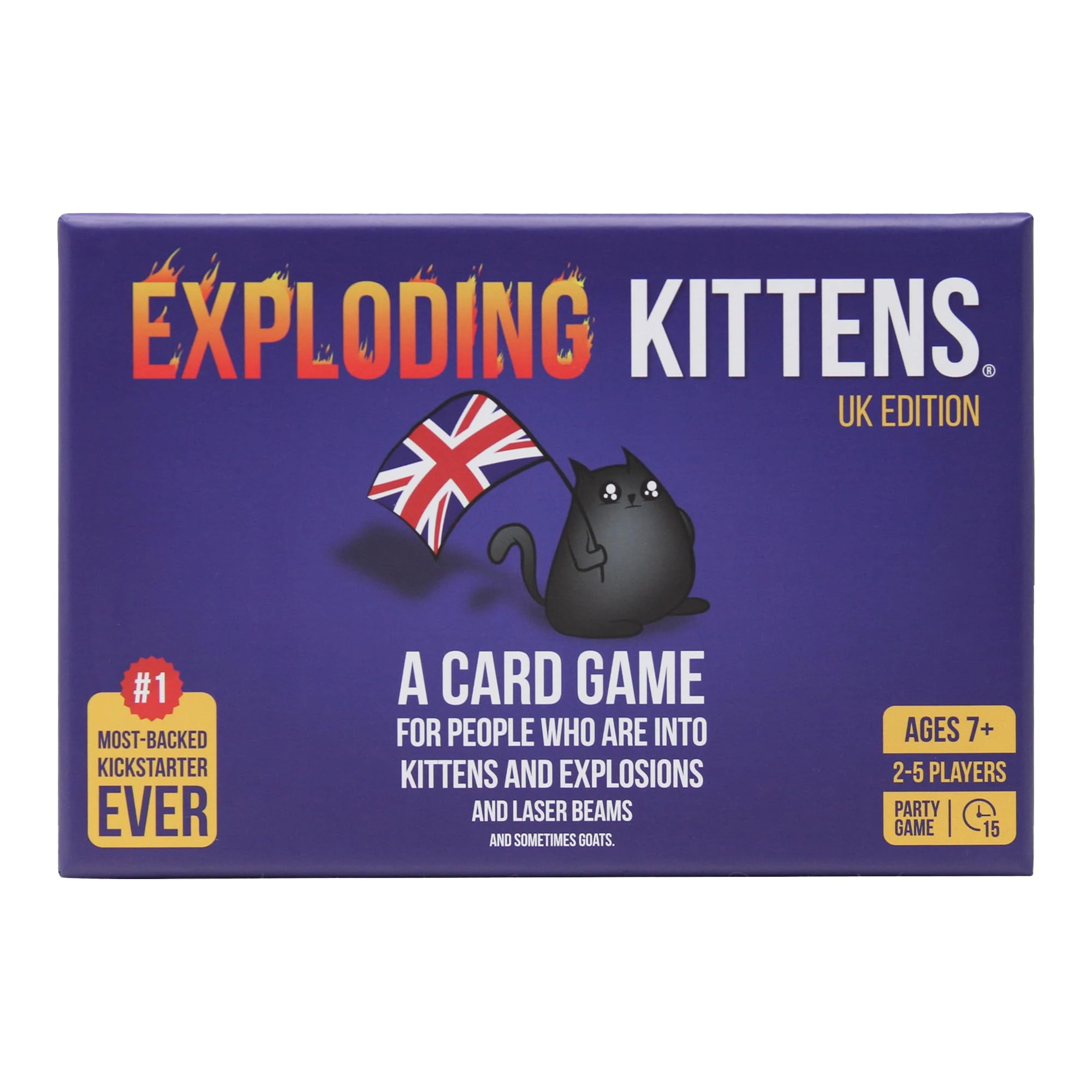 Exploding Kittens UK Edition - Proper Cheeky Fun for British Family Game Nights - Hilarious Card Games for Ages 7 and Up - 56 Cards