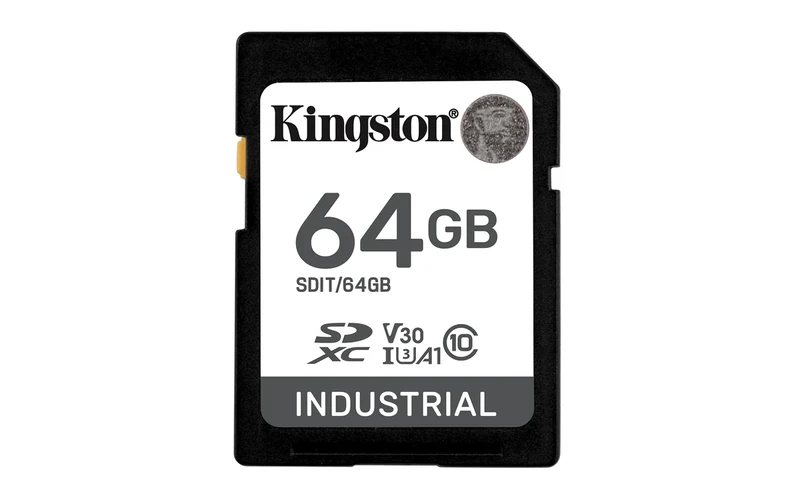 Kingston Industrial SDXC Memory Card 64GB Class 10, UHS-I, U3, V30, A1 pSCL