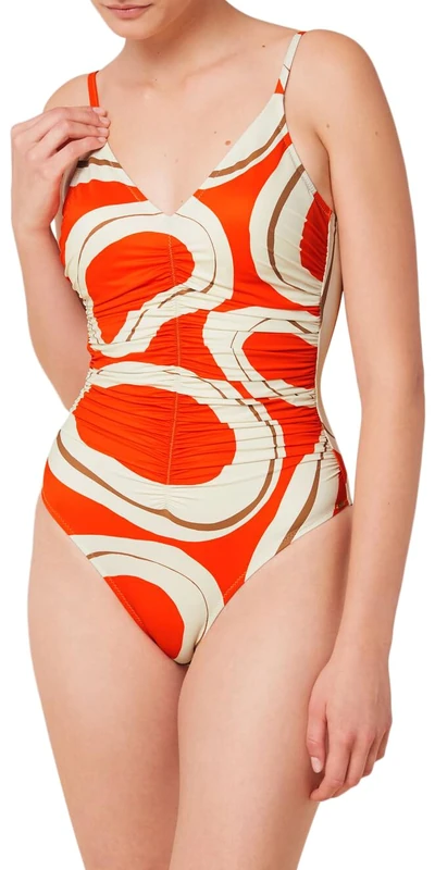 Triumph Women's Summer Allure Op 01 One Piece Swimsuit, Orange-Light Combination, 8/D