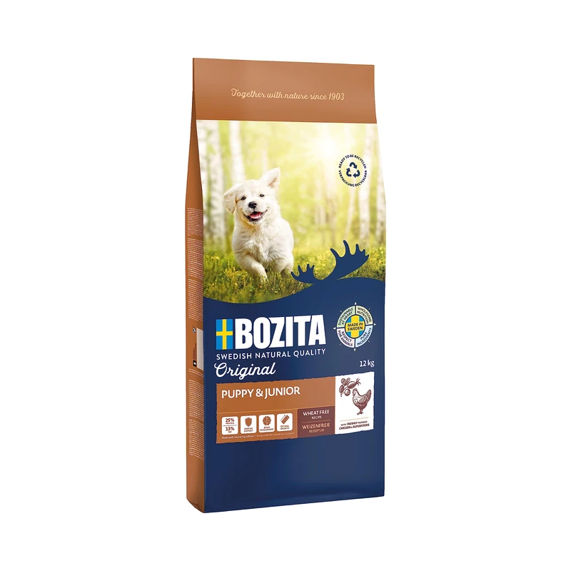 Bozita Original Puppy&Junior 12 kg - Dog Food Dry Food Complete Food for Puppies and Young Dogs up to Teeth Change and Mothers