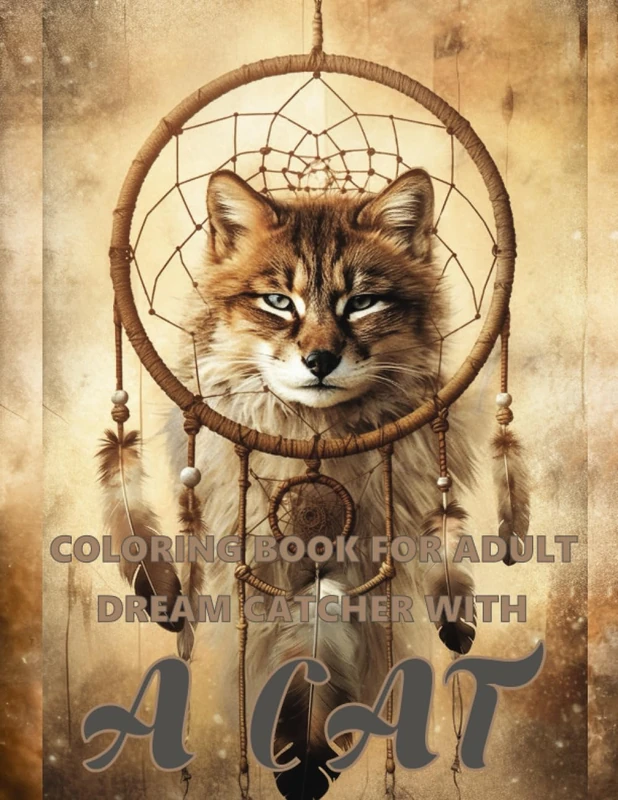 Coloring Book for Adults Dreamcatcher With A Cat: Dreamcatcher Coloring Book for Adults