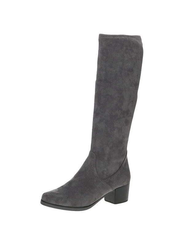 CAPRICE Women's High Boots with Heel Knee High Vegan, Dk Grey Str, 9 UK