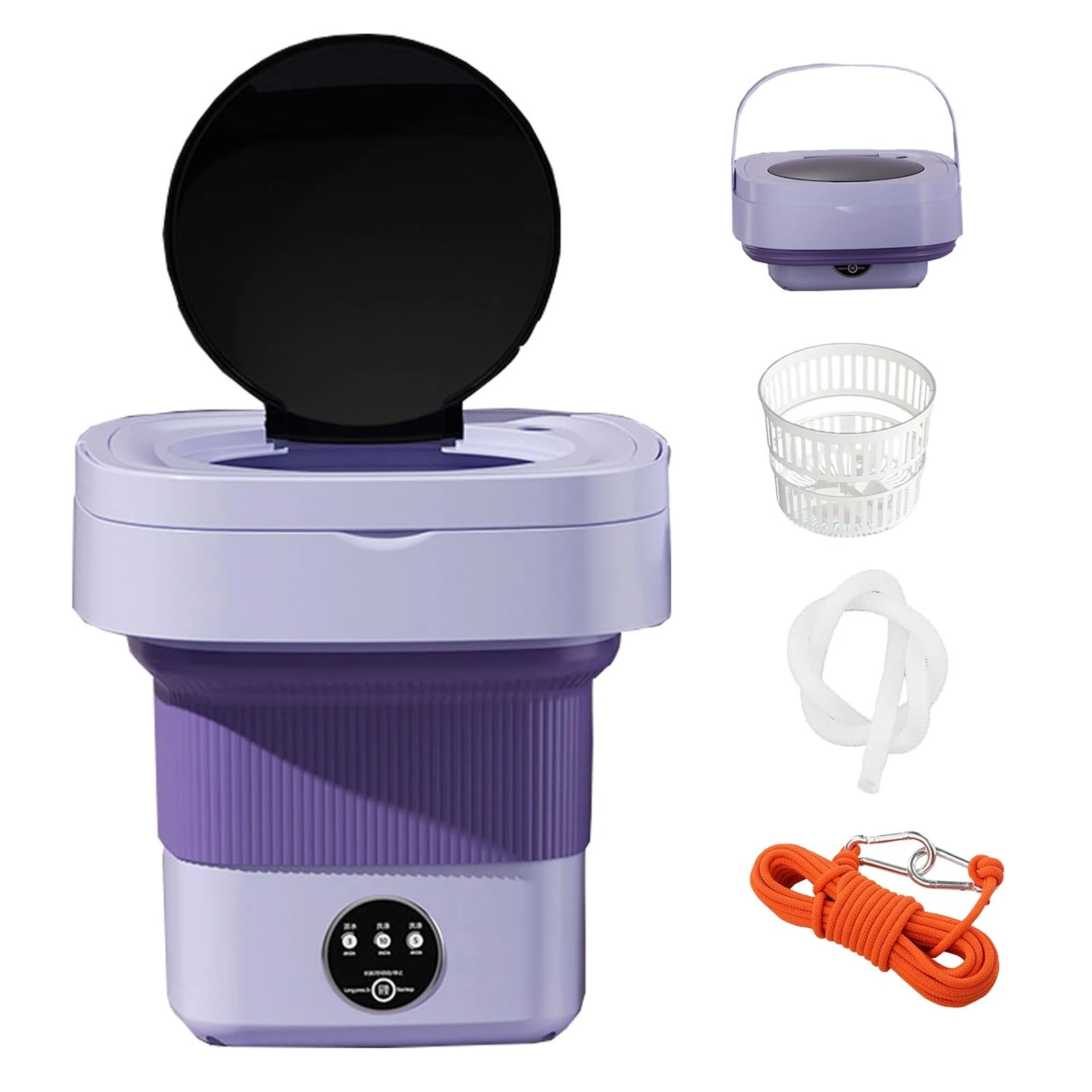 Blue Light Portable Washing Machine, 14.7L Mini Folding Washing Machine, Suitable for Baby Clothes, Underwear, Socks, Towels or Small Items,Portable Washer for Camping, RV, Travel, Small Spaces (Colo