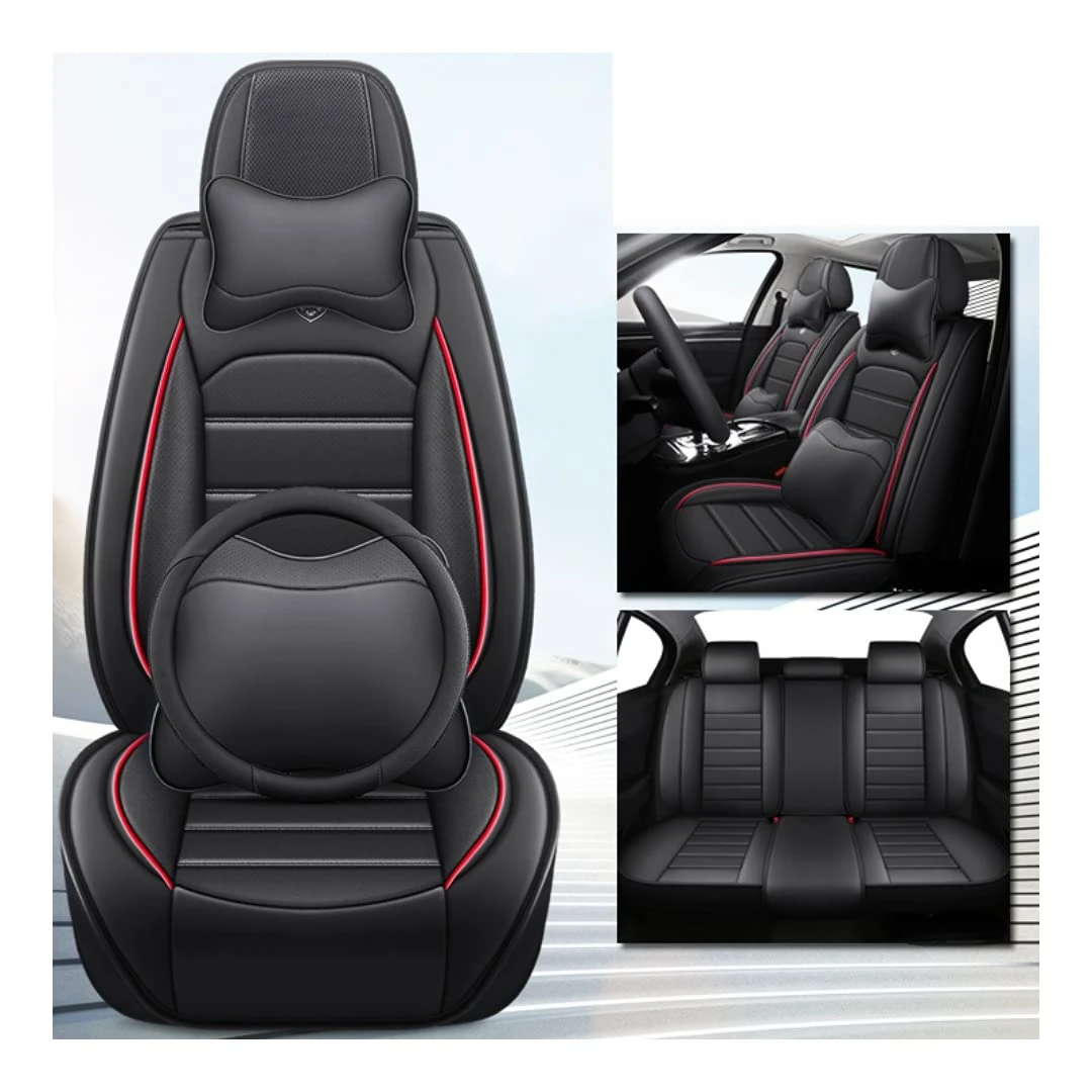 LEJOLI Car Seat Covers Fit for Renault Megane E-Tech Electric/Megane GT/Megane GT Coupe Hatchback/Megane Hatchback/Megane RS Auto Interior Protect PU Leather Cushion Covers,black luxury