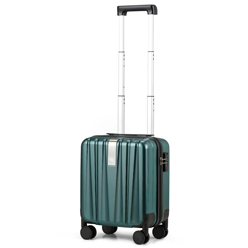 Hanke Underseat Carry On Luggage Suitcase with Wheels 14in 16in 20in 24in 29in Spinner TSA Luggage Lighweight PC Hardside Rolling Suitcases Travel Bag, Blackish Green, Multifunctional Checked 26-Inch