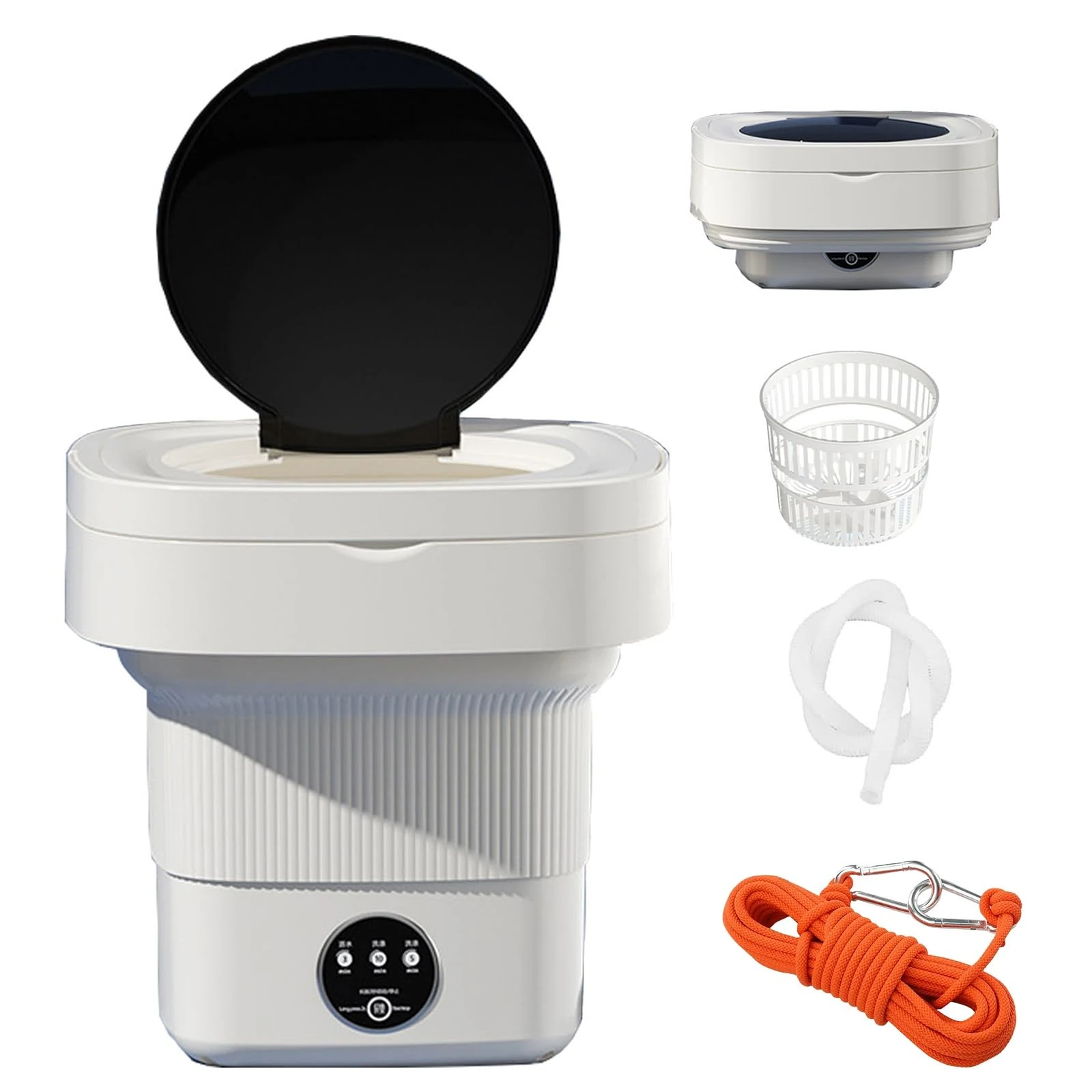 Blue Light Portable Washing Machine, 14.7L Mini Folding Washing Machine, Suitable for Baby Clothes, Underwear, Socks, Towels or Small Items,Portable Washer for Camping, RV, Travel, Small Spaces (Colo