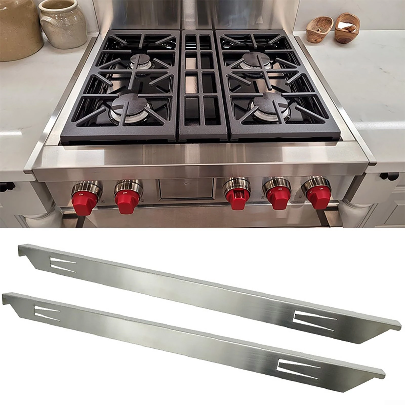 Stove Counter Gap Cover, 58.4cm Oven Gap Filler Stainless Steel Seals Gaps Covers Between Between Stovetop and Counter